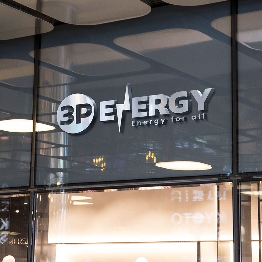 3P Energy Logo and Brand Design - Modern renewable energy company branding